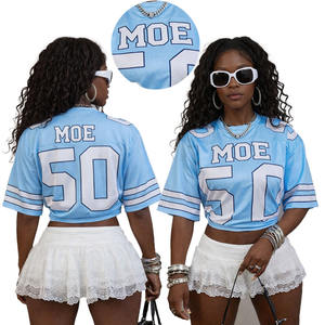 Maillot de football américain personnalisé style universitaire, tendance, ample, décontracté, coupe courte, avec impression de lettres personnalisée - Product Image 1