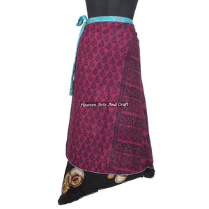 Nuevo Sarong Indio de Diseño, Reversible y en Capas, Falda Mágica Tipo Sari para Mujer, Sari de Seda Vintage de Longitud Larga - Product Image 2