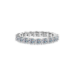 Geometric Engagement Bands Micro Insert Moissanite <b>Ring</b> Third Party Certified 925 Silver Prong Setting Trendy <b>Rings</b> Unisex <b>Men</b> - Product Image 1