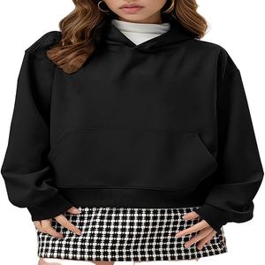 เสื้อสวมหัวผ้าฝ้ายขนแกะสีล้วนสำหรับผู้หญิงมีสไตล์บริการ OEM ราคาถูก - Product Image 1