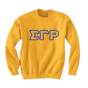 เสื้อสเวตเชิ้ตคอกลมปักตัวอักษร Sigma Gamma Rho สีดำ เสื้อพูลโอเวอร์สำหรับสตรี ตัวอักษรกรีก ผ้าฟลีซลำลอง เสื้อผ้าสำหรับวิทยาลัย - Product Image 1