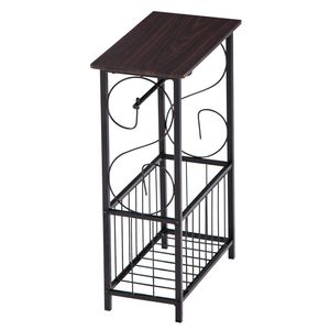 Mobile da Bagno Multifunzionale Marrone Scuro 37 X 20 X 55cm, Tavolino Moderno da Interno con Portarotoli e Portariviste - Product Image 2