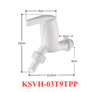 Robinet de machine à laver en gros, adaptateur de tuyau en plastique ABS blanc, robinet mural pour buanderie KSVH-03T9TPP KSN Vietnam - Product Image 2
