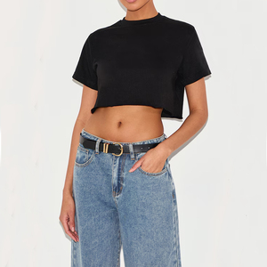 Hot Sale Latest Style Women Crop <b>Top</b> T-Shirts Cotton Made Women Crop <b>Top</b> T-Shirts Apparel Clothing Women Crop <b>Top</b> T-Shirts - Product Image 4