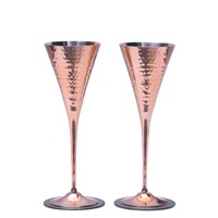 Verres à vin en acier inoxydable gravé, gobelet à vin plaqué cuivre avec gravure baroque haut de gamme, gobelet en métal incassable couleur or rose