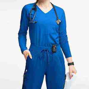 Ensemble de Blouses Médicales Unisexe en Coton 100% Écologique de Haute Qualité avec Logo Personnalisé, Extensible et Doux, Uniforme d'Infirmière Tricoté Style Jogger - Product Image 3