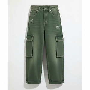 Vaqueros holgados para mujer, diseño personalizado, servicio OEM, pantalones de mezclilla de pierna ancha y corte relajado para uso diario y marcas privadas - Product Image 6