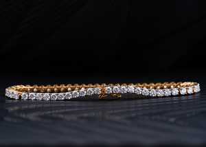 Bracelet tennis élégant en moissanite ronde, pierres de 45 mm, 7 pouces, argent sterling 925, or 10k 14k 18k, platine, luxe - Product Image 5