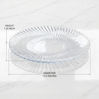 Ensemble de vaisselle en acrylique transparent ST, assiette de présentation, plat de service, décoration pour hôtel, restaurant, maison, mariage, plateaux de service en plastique