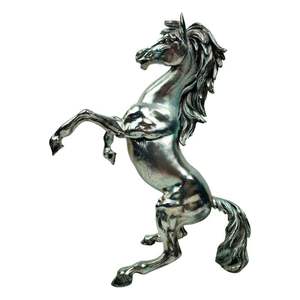 Moderna estatua de caballo de aluminio fundido, escultura decorativa metálica de equino galopante para interiores de sala de estar. - Product Image 6