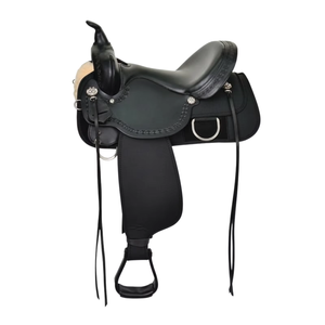 Selle de cheval Western noire de qualité supérieure pour l'équitation sur sentier, confortable et durable, en cuir, équipement équestre pour ranch et concours, édition 2026 - Product Image 3