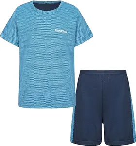 Uniforme de entrenamiento deportivo de fútbol para niños de buena calidad personalizado al por mayor, kit de camiseta y pantalones cortos de fútbol para niños