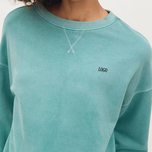Sudaderas Lisas para Mujer, Estilo Nuevo, Cuello en V, Tallas Grandes, Corte Holgado, Cuello Redondo, Bordado Personalizado en la Parte Delantera, Felpa de Algodón Tejida, Ropa Urbana - Product Image 4
