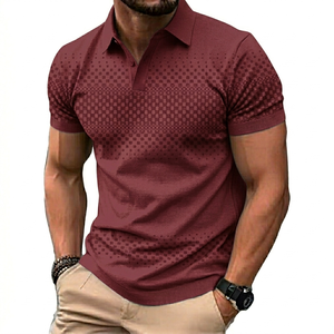Camiseta de Punto de Manga Corta para Hombre, Suave, Transpirable, Antiarrugas, Corte Clásico Ajustado, Versátil, Informal, para Uso Diario, Oficina y Negocios - Product Image 2