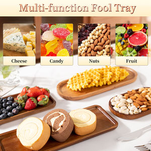 Assiette de service classique personnalisable en bois de manguier écologique, polie, sans BPA, avec support de couvercle, pour mariage, service alimentaire, cuisine domestique - Product Image 3