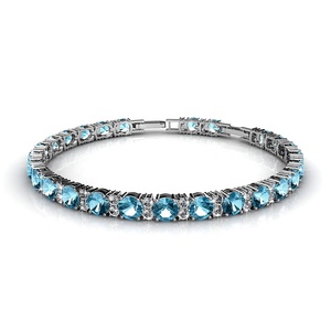 <span class=keywords><strong>Pulsera</strong></span> DE TENIS alegre de alta calidad para mujer, adornada con cristales de <span class=keywords><strong>Swarovski</strong></span> Daisini, <span class=keywords><strong>pulsera</strong></span> chapada en oro de 18K de plata 925 - Product Image 4