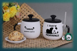 Panda Pattern Ceramic Coffee <b>Mug</b> <b>Large</b> Capacity Custom Logo Business Gift for Office and Promotion - Product Image 3