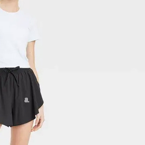 <b>Women's</b> High Waist Elastic Waist 100% Cotton Quick Dry Breathable Knitted Sporty <b>Skorts</b> with Solid Color and Waist Logo - Product Image 5