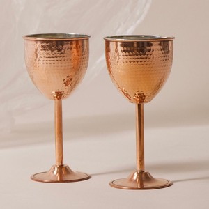 Handmade Brass Wine Glass Set Gold Goblets Elegant <b>Drinkware</b> for Wedding Party Barware Home Decor Gift Set - Product Image 1