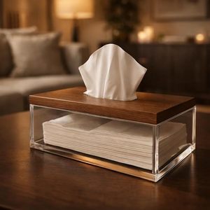 Modern Acrylic Waterproof Handmade Rectangular Tissue Box Cover Holder Decorative Tabletop Home Hotel Paper Napkin - Product Image 3