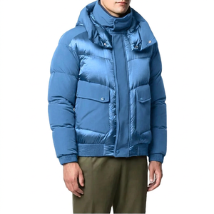 Veste d'hiver matelassée de haute qualité pour homme avec capuche zippée, veste en cuir rembourrée de duvet pour le style streetwear, fabriquée au Pakistan - Product Image 6