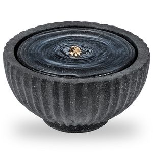 Fontana a Sfera Moderna da 18 Pollici con 6 Luci LED, in Resina Grigia per Interni ed Esterni, Applicazione Alberghiera, Materiale in Acciaio Inox e Pietra - Product Image 3