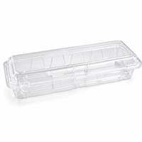 Boîte d'emballage en plastique transparent recyclé sur mesure, contenants alimentaires jetables pour sushis, salades, gâteaux
