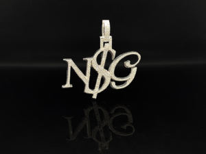 สร้อยคอจี้รูปไอคอนแร็ปประดับเพชร CZ สุดหรู - Product Image 2