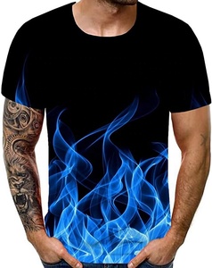 T-shirts pour hommes en gros, personnalisables, à manches courtes, coupe ajustée, séchage rapide, écologiques, respirants, anti-plis, pour le sport et la course, avec motif lettre - Product Image 6