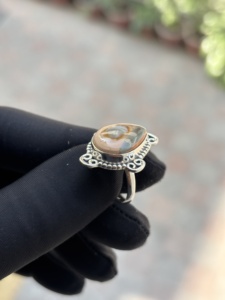 Classic Handmade 925 Sterling <b>Silver</b> Imperial Jasper Gemstone <b>Ring</b> Channel Setting for <b>Men</b> Women Unisex Party Wedding Engagement - Product Image 1