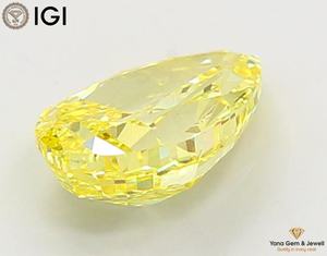 เพชร CVD ที่เพาะเลี้ยงในห้องปฏิบัติการ พร้อมใบรับรอง IGI สำหรับแหวนสุดหรู ความใส VS1 สีเหลืองสดใส รูปทรงลูกแพร์ 3.00 กะรัต - Product Image 5