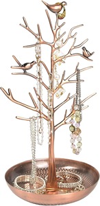 Organisateur de bijoux inspiré des arbres avec oiseau doré et style de rangement élégant pour la vanité et la décoration de chambre, vente en gros depuis l'Inde - Product Image 4