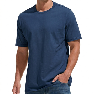 T-shirt en coton uni pour homme, col rond, manches courtes, confortable, léger, vêtement décontracté, prix d'usine, vente en gros, approvisionnement en vrac - Product Image 1