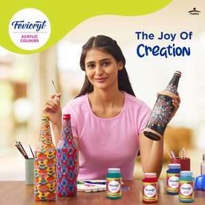 Kit de Pinturas Acrílicas Fevicryl de 500 ml, Color Girasol, Multicolor, Pigmentos Ricos, Pintura que No se Agrieta, para Lienzo, Madera, Metal, Arte DIY, No Tóxica - Product Image 4