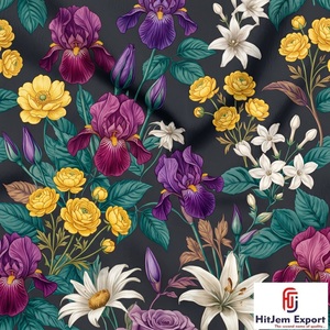 Custom Digital Printed Polyester Fabric Manufacturer for Dresses Garments Home Textiles Lightweight Soft Material - Product Image 1