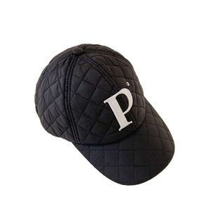 High Quality Adjustable High Quality Stylish Autumn and <b>Winter</b> Leisure Letter P Quilted Hat Keep Warm <b>Winter</b> Baseball <b>Cap</b> - Product Image 2