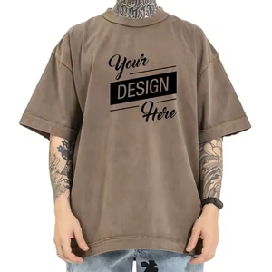 T-shirt Homme Vintage Délavé à l'Acide, Coupe Ample et Épaules Tombantes, en Coton, Style Streetwear Personnalisable, T-shirts Vierge - Product Image 3