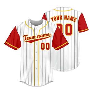 Camiseta de Béisbol Sublimada Personalizada al por Mayor de Fábrica OEM para Adultos, Transpirable, Ligera, con Cuello en V, Uniforme de Béisbol, Jersey de Softbol - Product Image 4