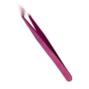 Pince à épiler de précision en acier inoxydable, pointe lisse, longueur 10 mm, pour l'application de faux cils - Product Image 3