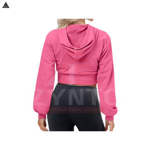 Latest Design Pullover <b>Hoodie</b> Oversized Women's Crop <b>Hoodie</b> Blank Oem Custom <b>Gym</b> Printed Basics Cotton Blended Crop <b>Hoodie</b> Women - Product Image 2