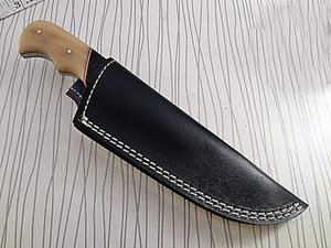 Couteau de survie tactique portable d'extérieur, en acier Damas, manche en bois, service OEM personnalisé, vente chaude en usine - Product Image 3