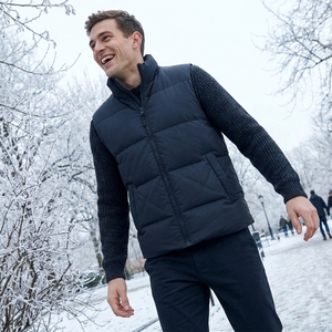 <b>Men's</b> Quilted Polyester <b>Vest</b> Stand Collar Zipper Closure Casual Winter Breathable Lightweight <b>Thermal</b> Outerwear Body Warmer ODM - Product Image 5