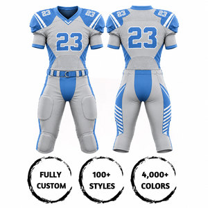 Maillot de football américain personnalisé pour homme adulte, impression par sublimation, polyester respirant, col en V, manches courtes, uniforme d'équipe ajusté - Product Image 1