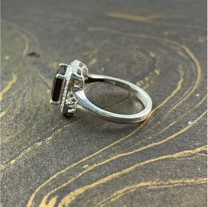 Dainty <b>Garnet</b> Gemstone <b>Ring</b> Handcrafted 925 <b>Silver</b> (3.7 Grams) Unisex Luxury Jewelry - Wholesale Fine Jewelry Supply - Product Image 3