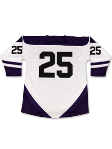 Maillot de hockey sur glace personnalisé blanc marine, impression par sublimation, uniforme d'entraînement de l'équipe Piranhas, col rond, tissu respirant en maille, unisexe - Product Image 5