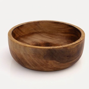 Sustainable Wooden Mixing Bowl and Centerpiece Round Acacia Wood Fruit Bowl Food Safe Rustic Serving Bowl for Hotel - Product Image 5