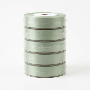 25mm Pale Sage Green Single Face Satin Ribbon Factory Direct 5 Rolls x 8 Meter for Garden <b>Weddings</b> Spa <b>Gift</b> <b>Hampers</b> Bows Bulk - Product Image 1