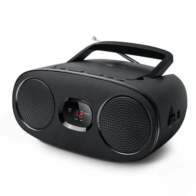 ODM Fashion Design Carrying Handle Portable AM FM Analog Radio Top Loading CD Player Built-In Speaker Programmable CD Tracks Red