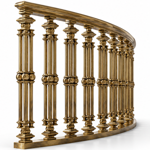 Rampe d'escalier en colonne cannelée en bronze avec balustres ornementaux pour grandes villas, hôtels et intérieurs - Product Image 3