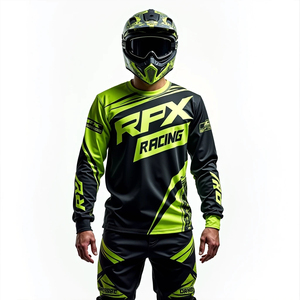 Maillot de moto à manches longues pour homme RPX, sublimé, séchage rapide, chemise de course noire et rouge à motifs, vêtements de sport de motocross - Product Image 4